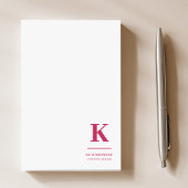 Minimales Hot Pink Modernes Typografisches Monogra Post-it Klebezettel