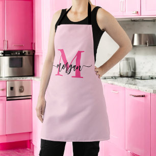 Minimales Hot Pink Modernes Typografisches Monogra Schürze