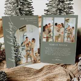 Minimales Jahr im Review Happy Holidays Arched Fot Feiertagskarte