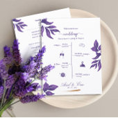 Minimales klassisches Lila Hochzeitsprogramm