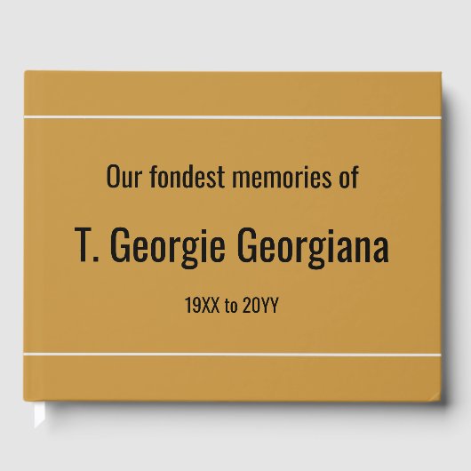 Minimales, konservatives Beileid Gästebuch (Vorderseite)