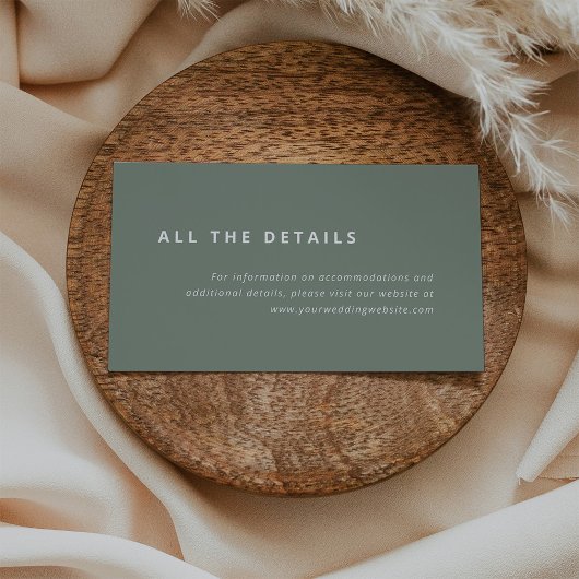 Minimales Layout | Angaben zur grünen Hochzeit Begleitkarte