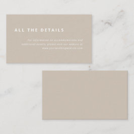 Minimales Layout | Beige mit Details zur weißen Ho Begleitkarte