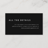 Minimales Layout | Schwarz-Grau-Hochzeitdetails Begleitkarte (Vorderseite)