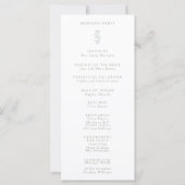 Minimales Leaf Sage Green and White Wedding Progra (Rückseite)