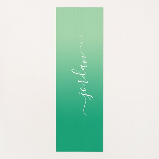 Minimales Licht für dunkelgrüne Hintergrundschrift Yogamatte (Vorderseite)