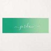 Minimales Licht für dunkelgrüne Hintergrundschrift Yogamatte (Vorderseite (Horizontal))