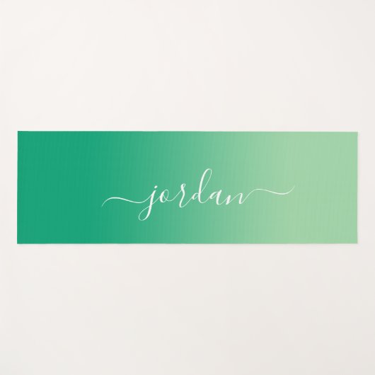 Minimales Licht für dunkelgrüne Hintergrundschrift Yogamatte (Vorderseite (Horizontal))