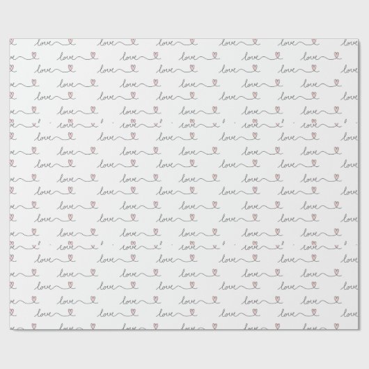 Minimales Liebe Wrapping Paper Geschenkpapier (Flach)