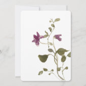 Minimales Lila Brautparty der wilden Blume Einladung (Rückseite)