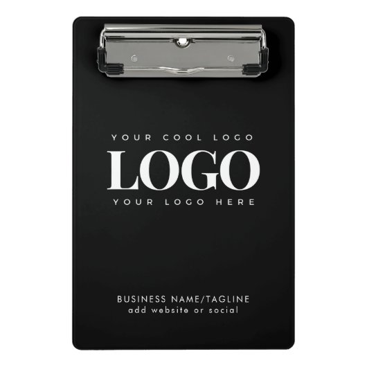 Minimales Logo für Schwarz-Weiß-Unternehmen Mini Klemmbrett (Vorderseite)