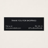 Minimales Logo-Schmuckdisplay mit schwarzem Ohrrin (Rückseite)