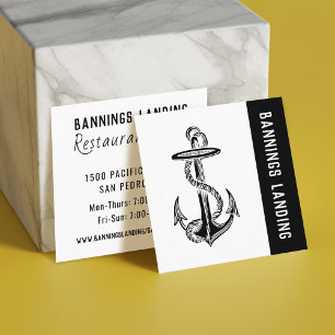 Minimales Logo Schwarz und Weiß Platz Quadratische Visitenkarte