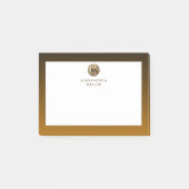 Minimales Luxus-Gold Monogramm Post-it Klebezettel (Vorderseite)