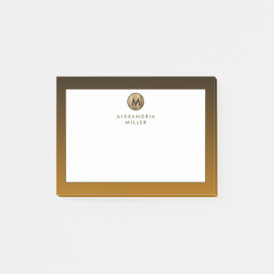 Minimales Luxus-Gold Monogramm Post-it Klebezettel