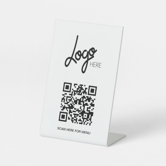 Minimales Menü für QR-Code-Logos Sockelschild (Vorderseite)