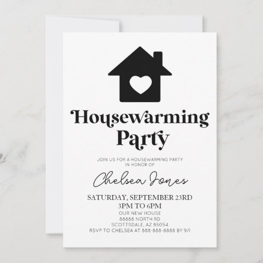 Minimales Minimalistisches Schlichtes Einfaches Ho Einladung (Vorderseite)