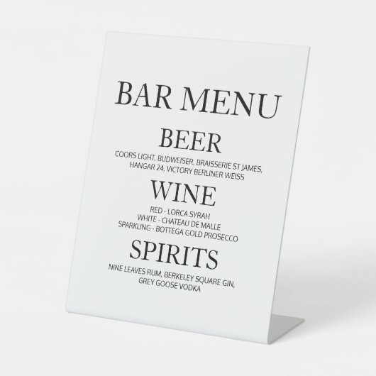 Minimales Minimalistisches Schlichtes Simple Weddi Sockelschild (Vorderseite)