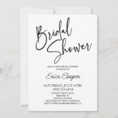 Minimales Minimalistisches Schwarz-weißes Brautpar Einladung (Vorderseite)