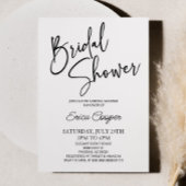 Minimales Minimalistisches Schwarz-weißes Brautpar Einladung