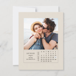 Minimales Modern Mini Calendar Foto Save The Date
