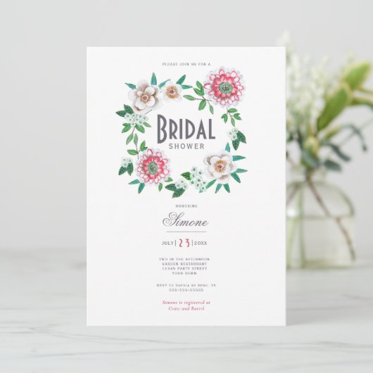 Minimales modernes Brautparty Einladung (Stehend Vorderseite)