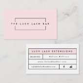 Minimales modernes Eyelash & Brows-Geschäft Visitenkarte (Vorne/Hinten)