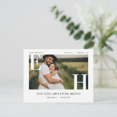 Minimales modernes, fett verheiratetes Monogramm-F Postkarte (Stehend Vorderseite)