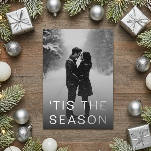 Minimales modernes Foto Folien Feiertagskarte