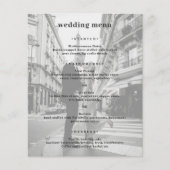 Minimales modernes Foto-Hochzeitmenü (Vorderseite)
