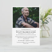 Minimales modernes Foto in der Erinnerung Einladung (Stehend Vorderseite)