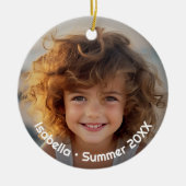 Minimales modernes Foto - Retro-Text - Persönlich Keramik Ornament (Vorne)