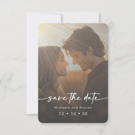 Minimales modernes Foto Save the Date (Vorderseite)