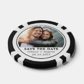 Minimales modernes Foto Save the Date Schwarz-weiß Pokerchips (Einzeln)