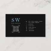 Minimales modernes Geschäft mit blauen und schwarz Telefonnummerkarte (Rückseite)