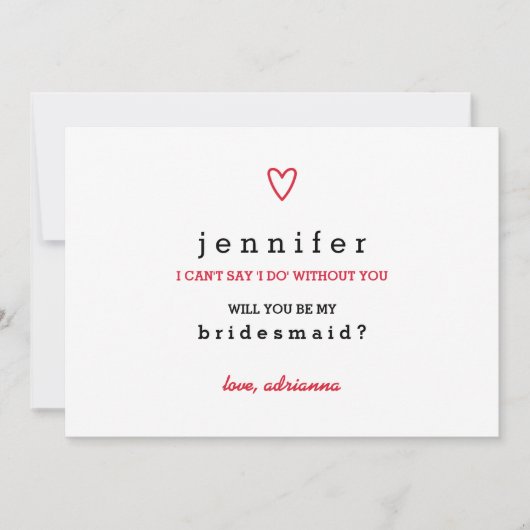 Minimales modernes Herz | Junggesellinnenabschiede Einladung (Vorderseite)