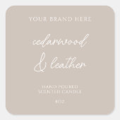 Minimales, modernes Kerzenprodukt Quadratischer Aufkleber (Vorderseite)