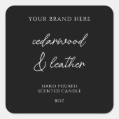 Minimales, modernes Kerzenprodukt Quadratischer Aufkleber (Vorderseite)