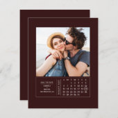 Minimales modernes Mini-Kalender Save the Date Fot (Vorne/Hinten)