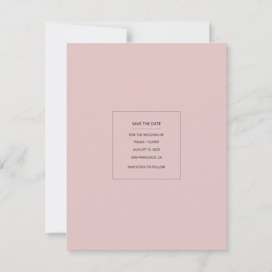 Minimales modernes Mini-Kalender Save the Date Fot (Rückseite)