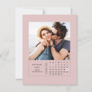 Minimales modernes Mini-Kalender Save the Date Fot