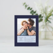 Minimales modernes Mini-Kalender Save the Date Fot (Stehend Vorderseite)