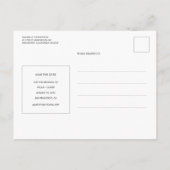 Minimales modernes Mini-Kalender Save the Date Fot Ankündigungspostkarte (Rückseite)