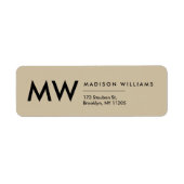 Minimales modernes Monogramm-Berufliches Etikett (Vorne)