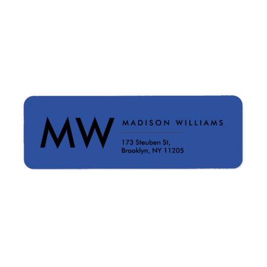 Minimales modernes Monogramm-Berufliches Etikett (Vorne)