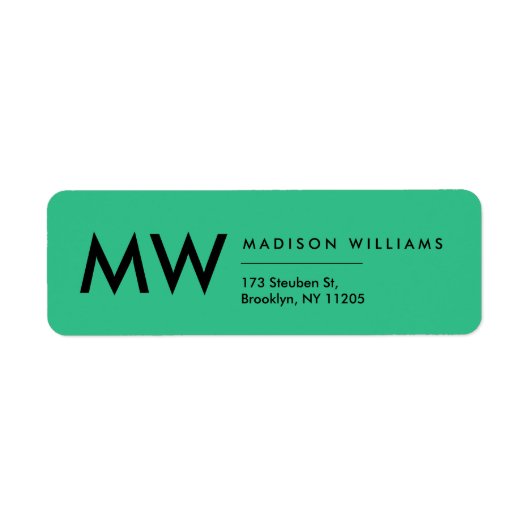 Minimales modernes Monogramm-Berufliches Etikett (Vorne)