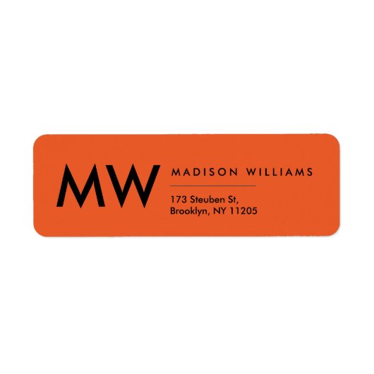 Minimales modernes Monogramm-Berufliches Etikett (Vorne)