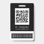 Minimales modernes Qr Barcode Foto für Mitarbeiter Ausweis (Rückseite)