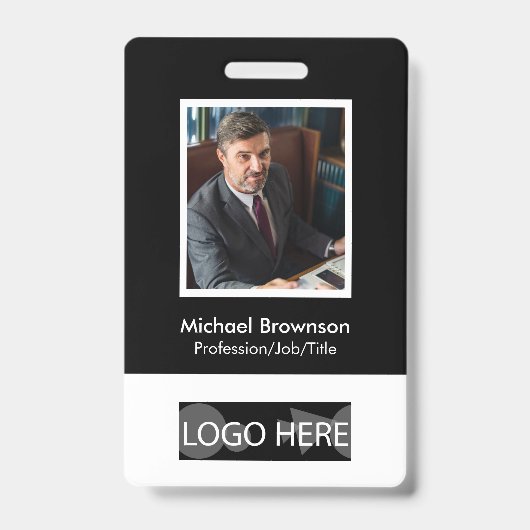 Minimales modernes Qr Barcode Foto für Mitarbeiter Ausweis (Vorderseite)