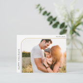 Minimales modernes Retro-Frame-Foto Feiertagspostkarte (Stehend Vorderseite)